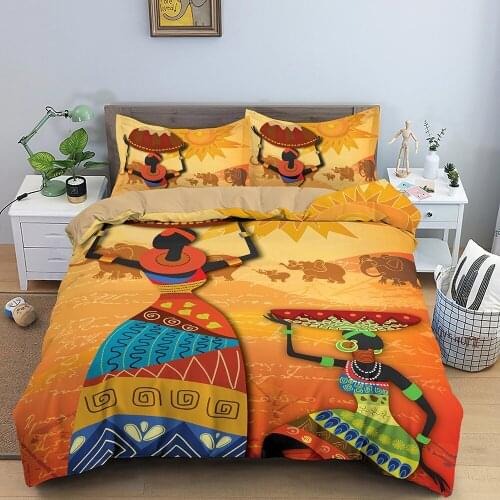 Africa Women 3D Printed Bedding Sets Ethnic African Duvet Cover Set Queen King Quilt Cover Bed Linen Luxury Bed Quilt Pillowcase