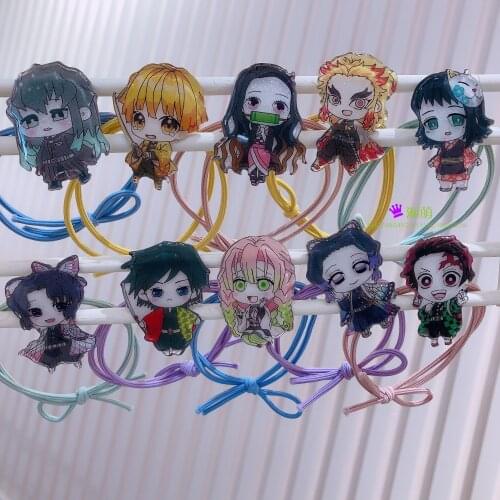 Anime Cartoon Rubber Band Acrylic Girl Rubber Band Cosplay Demon Slayer Blade Rubber Band lovely headband 2021