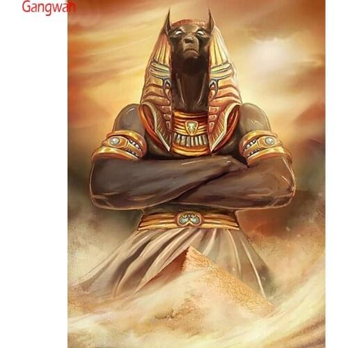 Full Square Diamond 5D DIY Diamond Painting Anubis And The Pyramids Ancient Egypt Art Cross Stitch Rhinestone Mosaic home decor