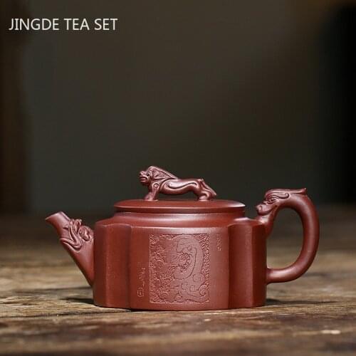 Authentic Yixing tea pots Purple Clay filter Teapot Raw ore purple Mud beauty kettle Handmade Customized Boutique Tea set 240ml