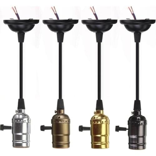 E26 E27 Vintage Retro Edison Lamp Base Holder Pendant Bulb Light Screw Socket 4 Colors With Switch 110V 220V