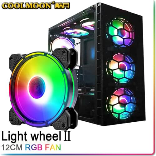 COOLMOON Light wheel 12CM One PC Fan PC Cooler 120mm RGB Fan 5V A-RGB Chassis Quiet Fan