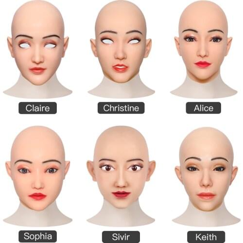 CYOMI 2021 New Different style Silicone Female Drag Mask for Makeup Full Head Mask for Crossdresser for Man