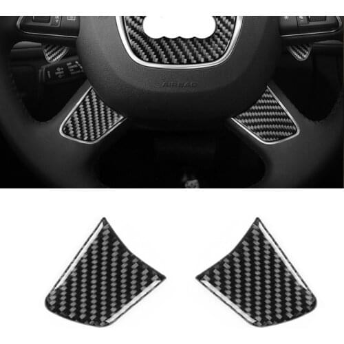 For Audi A6 C7 A6L 2012 2013 2014 2015 2016 Carbon Fiber Car Interior Steering Wheel Panel Cover Trim