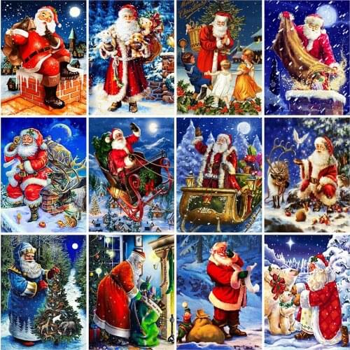 Evershine 5D DIY Diamond Painting Christmas Full Square Round Diamond Embroidery Cross Stitch Winter Home Decor Gift