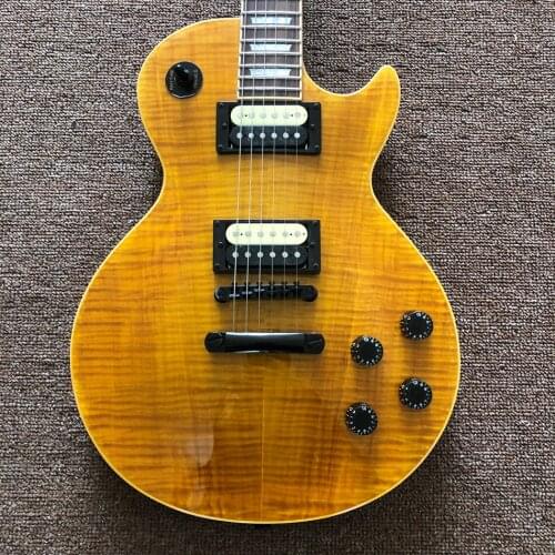 Rosewood fingerboard,High quality Electric guitar Maple top Black hardware Free shipping