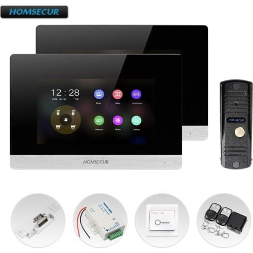 HOMSECUR 4 Wire Video Door Phone Intercom System with Motion Detection for Home Security BC011HD-S+BM716HD-S