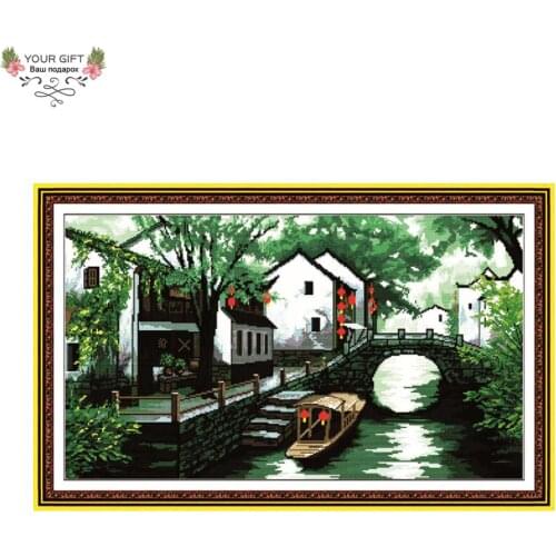 Joy Sunday Yangtze River Home Decoration F066 14CT 11CT Counted Stamped Chinese Needlework Embroidery Cross Stitch Kit