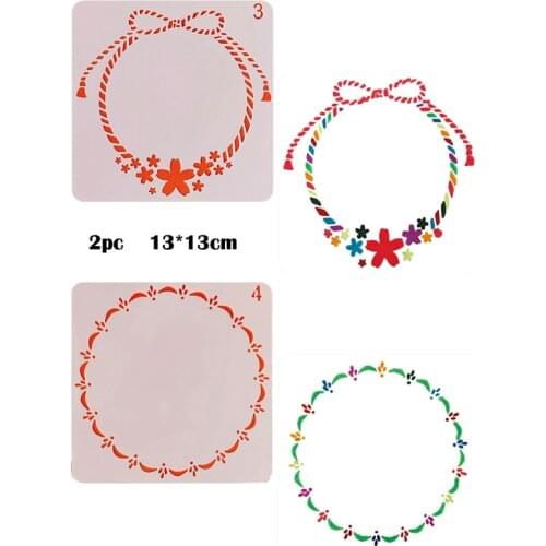 2pc Garland Painting Template Diy Embossing Stencil Accessories Sjablonen For Scrapbooking Reusable Office School Supplies