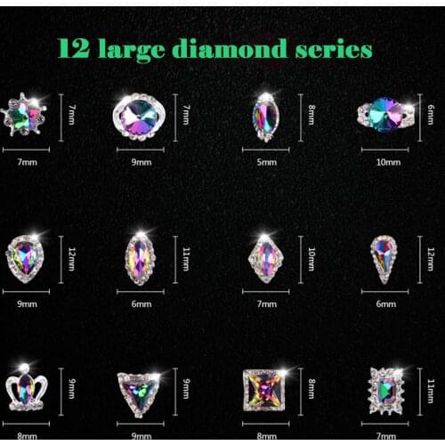 Manicure Turntable Jewelry Flame Crystal Diamond Multicolored Shape AB Rhinestone Nail Art Jewelry Decoration Accessories