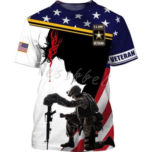 Tessffel Newest US Army 3D Print Fashion T-Shirts Summer Casual Men/Women Harajuku Cool Camo Top Short Sleeve Streetwear A6