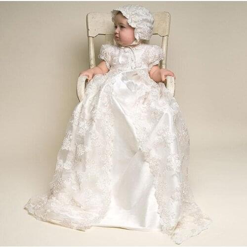 New Fashion Ivory color and to the length of the New Birthday Baby Dress Baby Girl Christening Gowns Baby Baptism Dress