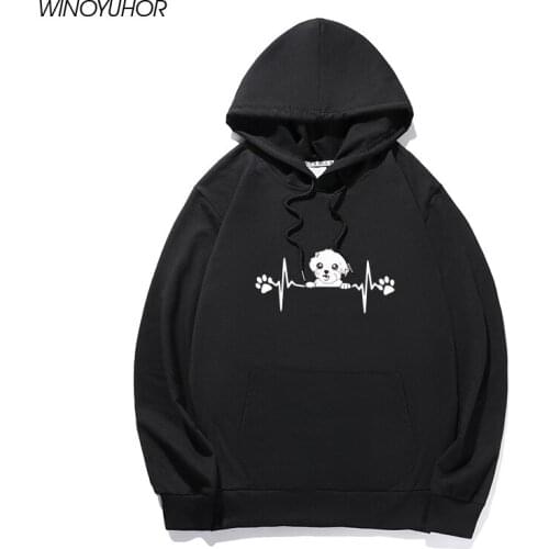 2020 New Maltese Dog Print Women Long Sleeve Hoodies Winter Breathable Casual Sweatshirt For Girls Ladies Fashion Tops