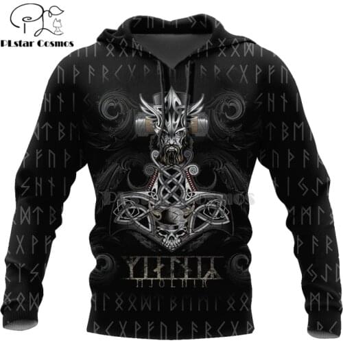 PLstar Cosmos Viking Warrior Tattoo New Fashion Tracksuit casual 3D Print Zipper/Hoodie/Sweatshirt/Jacket/Mens Women style-47