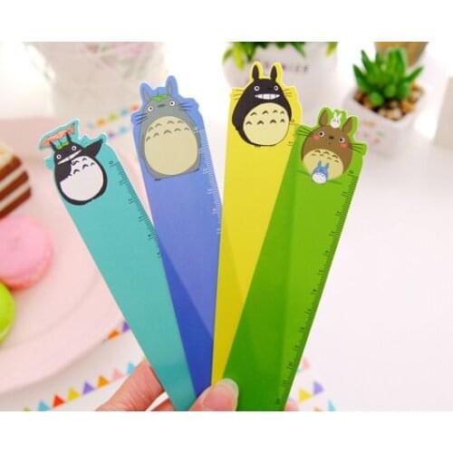 New Cute Cartoon PVC tototro Rulers traight Ruler drawing template for Kid School Gift stationery school supply korean papelaria