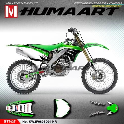 HUMAART Personalised Stickers MX Graphics Kit for KX250F KX450F KXF250 KXF450 KXF 250 450 2006 2007 2008