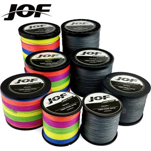 JOF 1000M 500M 300M 100M 12/9/8 Strands Braided Fishing Lines Multifilament PE Fishing Line Diameter 0.14-0.62mm