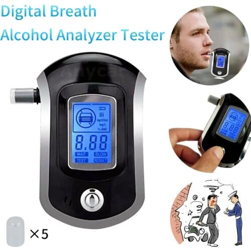 Portable LCD Digital Breath Alcohol Test Analyzer Breathalyzer Tester Alcoholicity Meter Detector Black