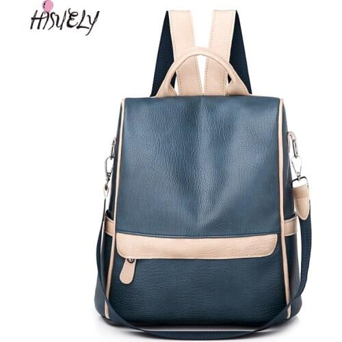 HISUELY Fashion Bohemia Women Shoulder Bag PU Leather Travel Backpack High Quality School Bag for Girl Sac a Dos Feminina BG929B