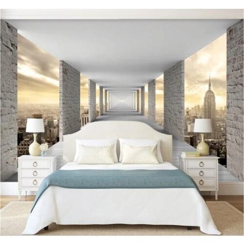 Xuesu Modern simple three-dimensional geometric architecture urban decorative background wall custom wallpaper 8D waterproof wal