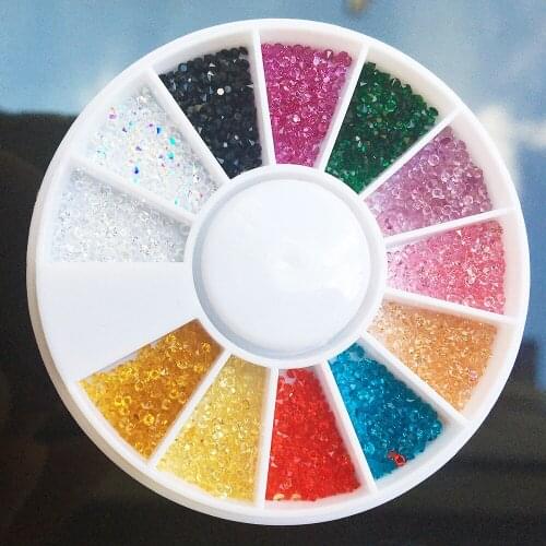 Crystal Strass Non Hotfix Rhinestones 1.2mm Mix Colors Used On Nail Art Decoration
