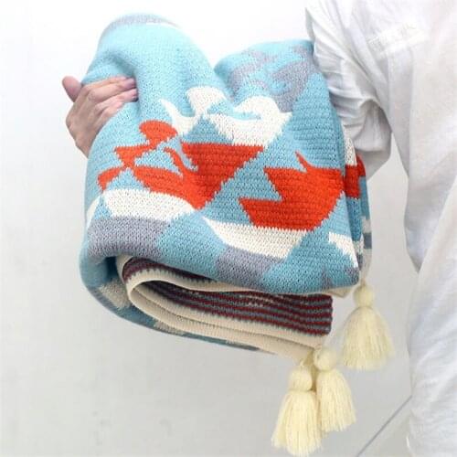 170X130cm Knitted Classic Sofa Throw Blanket, Bohemia Style Couch Blanket, Fashional Bed Runner, Blanket For all Seasons