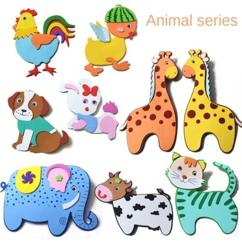 XICC School Kindergarten Classroom Cartoon EVA Foam Animals Dog Wall Stickers Kids Room Class Blackboard Wall Decor Materials