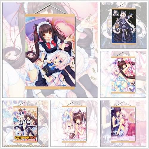Japanese Anime Nekopara Neko Para Chocolat Vanilla Poster Manga Prints For Home Livingroom Decor Wall Art Scroll Painting