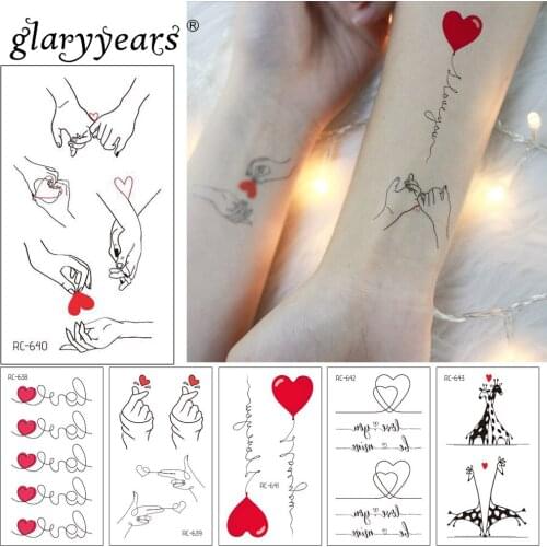 Glaryyears 1 Sheet Temporary Tattoo Sticker Cats Pattern Fake Flash Waterproof Fashion Small Body Art Woman Valentines Day
