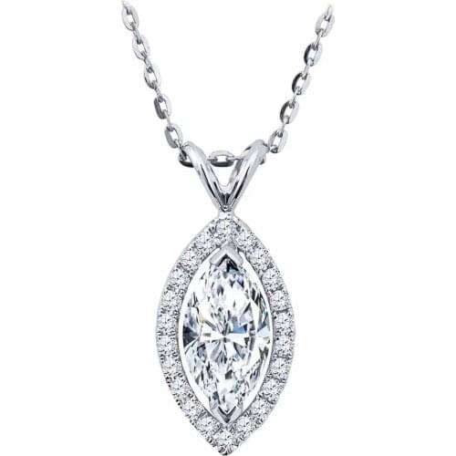 Huitan Fashion Contracted Style Marquise Shape Women Pendant Necklaces Versatile Brilliant Cubic Zirconia Female Fashion Jewelry