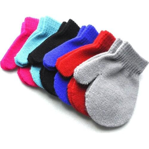 1 Pair Children Warm Winter Gloves kids Baby Girls Toddler Mittens Children Kid 7 Candy Color Boys Winter Warm Gloves 1-4Y Kids