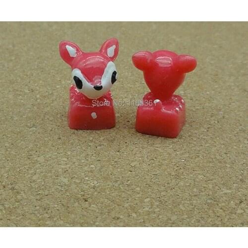 1pcs/lot resin solid hot pink deer cartoon 16mm fairy garden gnome moss terrarium decor crafts bonsai home DIY A111-6