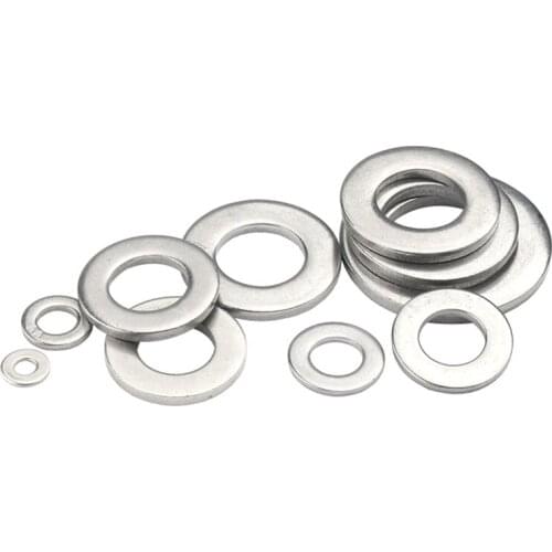 2/5/10/50/100pcs GB97 A2 304 Stainless Steel Flat Washer Plain Gasket for M1.6 M2 M2.5 M3 M4 M5 M6 M8 M10 M12 M16 M24 Screw Bolt