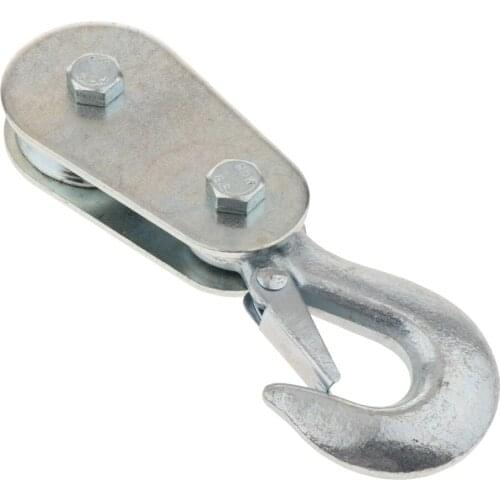 2 Ton Lifting Pulley Winch Hoist Block Hook W/Safety Clip Drop Forged Steel Construction Zinc Coated Anti-rust