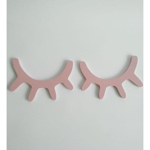 200pairs Wooden 3D Cute Eyes Eyelash Pattern Wall Sticker DIY Decoration Suitable For Eyelash Salon Shop Eyebrows Store Beauty