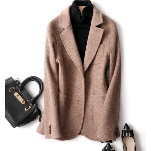 2020 New High Quality Double Cashmere Winter Woolen Coat for Women Solid Short Korean Wool Coats Female Outerwear