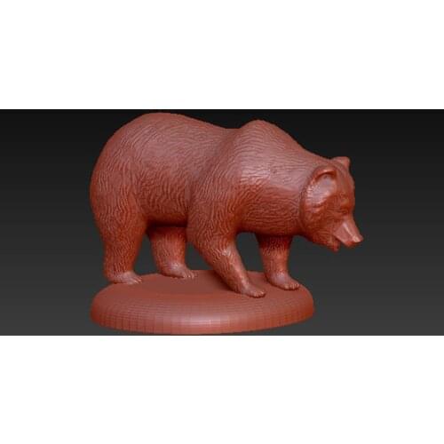 3D model for cnc or 3D printers in STL file format 3D carved animal bear sculpture