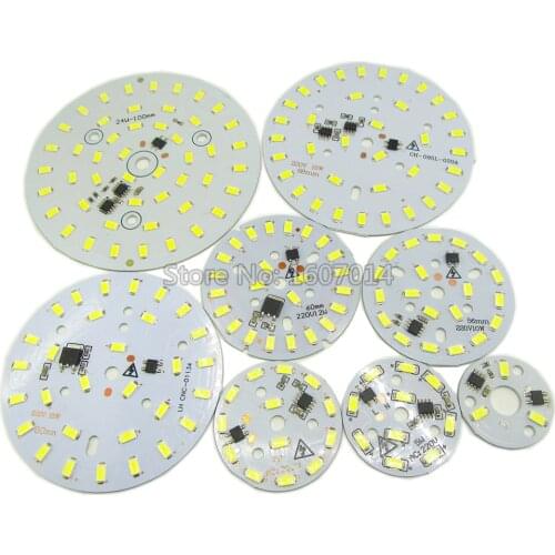 5PCS 220V led pcb 3W 5W 7W 10W 12W 15W 18W 24W 36W SMD5730 integrated ic driver White / Warm White Light Source For LED Bulb