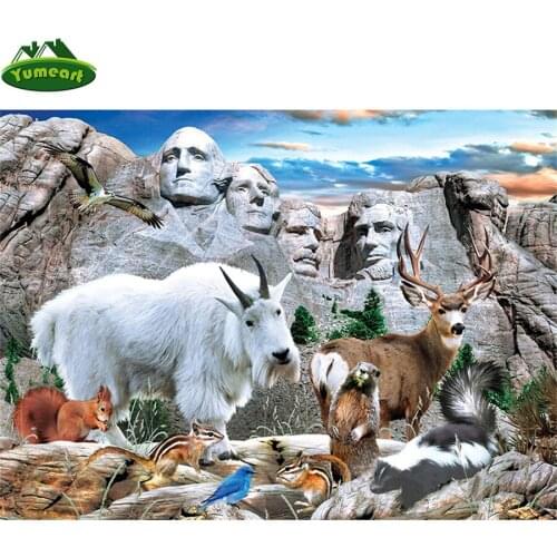 5d Diy White Sheep,squirrel,deer Diamond Embroidery Diamond Painting Mount Rushmore Cross Stitch Hobbies and Crafts Room Picture