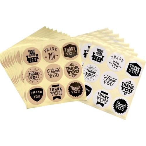 900 Pcs/lot Nine Personality Fonts Thank You Round Adhesive Stickers Gift Bag Packaging Envelope Seal Label DIY Scrapbook