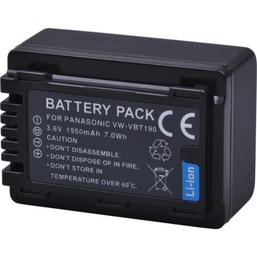1Pc VW-VBT190 VBT190 VW-VBT380 VBT380 Battery for Panasonic HC-V110, HC-V130, HC-V160, HC-V180, HC-V201, HC-V250,HC-V260