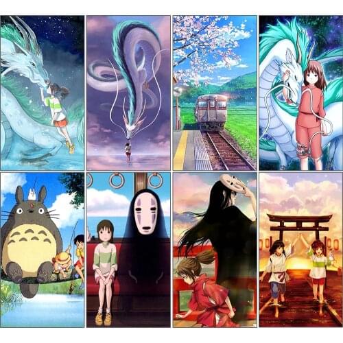 5D Diy Diamond Painting Animation Movie Picture Cross Stitch Kit Spirited Away Mosaic Picture Diamond Embroidery Home Decoration