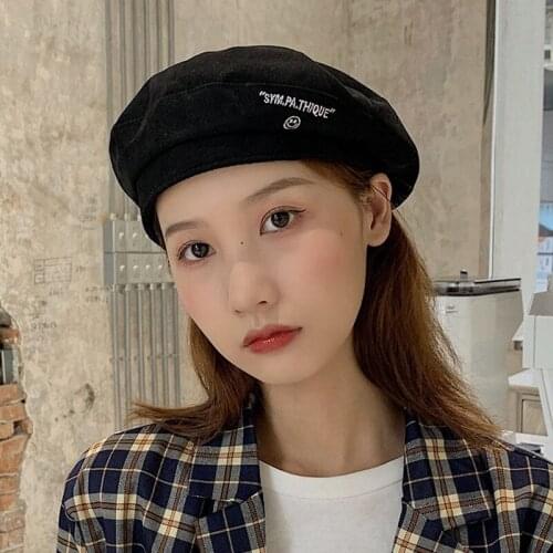 Beret Woman Summer Thin Section British Retro Korean Version Of The Tide Japanese Painter Cap Ins Net Red Black Octagonal Cap