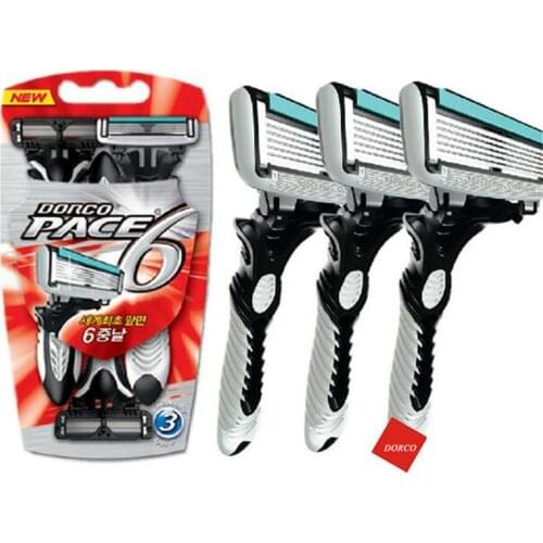 1pcs/3pcs Mens Razor Blade Shaving Cassettes,Electric Shaver DORCO Pace 6 Layer Straight Razor Beard Machine