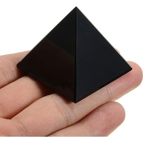 Pyramid Healing Crystal Crafts Black Obsidian Quartz Crystal Black Obsidian Pyramid Mineral Specimen Ornaments Desktop Decor