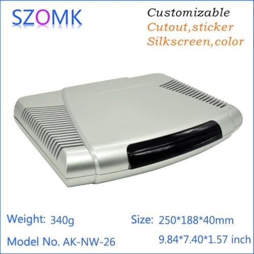 One piece high quality network plastic electronics router enclosure box diy plastic housing router case 250*188*40mm