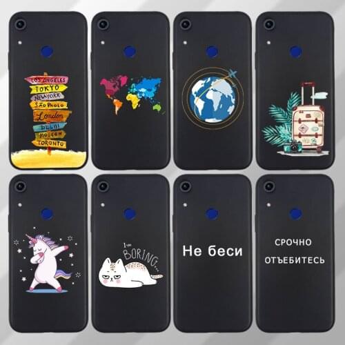 Travel Map Case For Huawei Y6S Y9S Y6 2019 Honor 8A Prime Pro Case Silicone Soft TPU Bumper Cover For Honor 8A 2020 Capa Russian