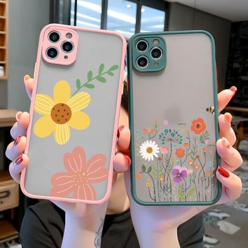 Phone Case for iphone 6s 7 8 Plus SE 2020 For iPhone 11 12 Pro Max X XS MAX XR Cactus Flower Florals Hard Back Matte Cover Funda