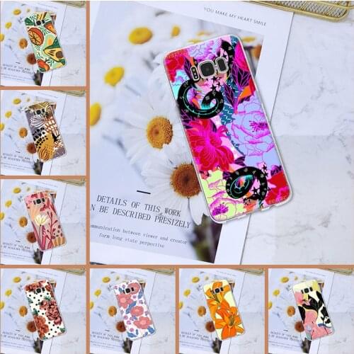 Phone Case For Samsung Galaxy Note 9 8 5 4 Art Flower Aesthetic Silicone Back Cover For Samsung Galaxy S8 S9 Plus S5 S6 S7 Edge