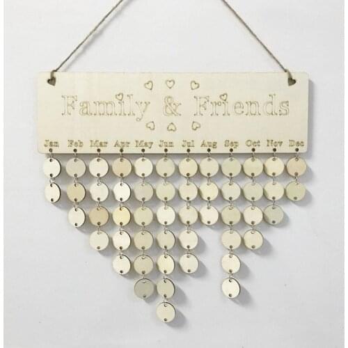 DIY Wooden Birthday Calendar Board Family Friends Birthday Calendar Sign Special Dates Planner Board Christmas Party Decors